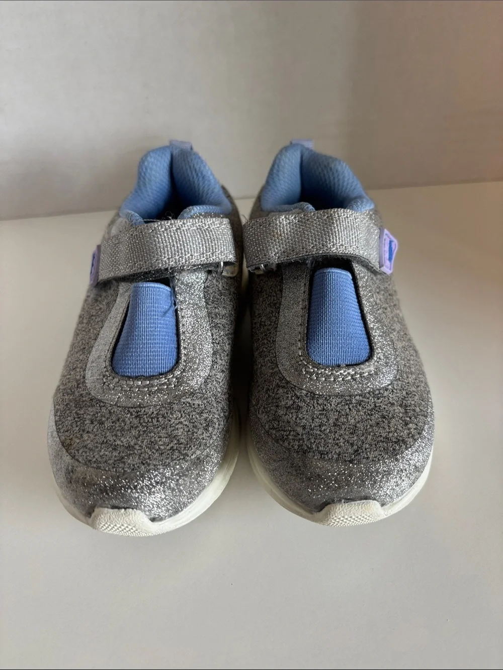 OshKosh B'gosh Silver & Light Blue Girls' Sparkle Sneakers